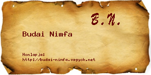 Budai Nimfa névjegykártya